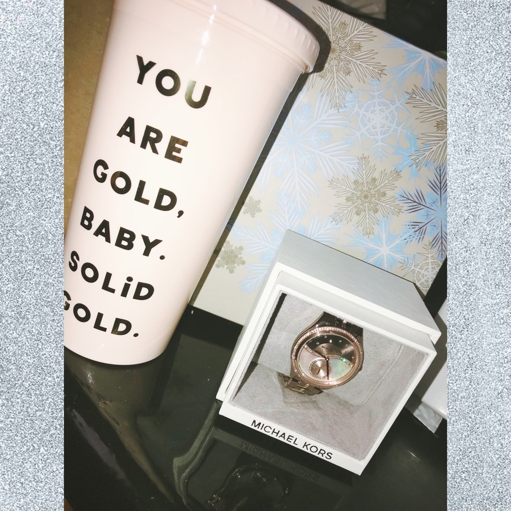 Michael Kors watch and tumbler